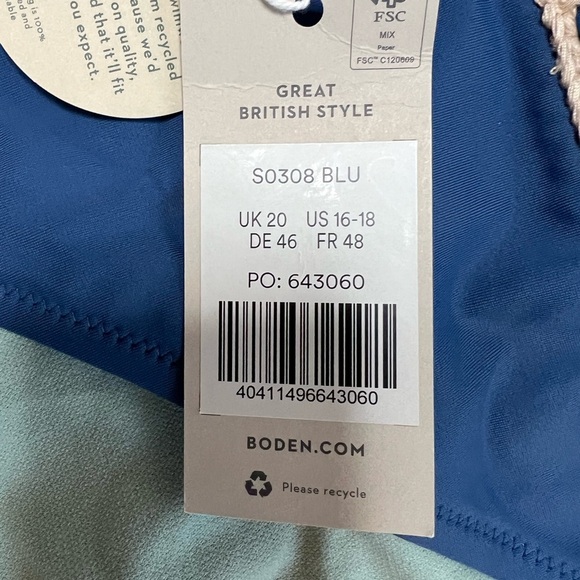 Boden Crochet Trim Two Piece Halter Bikini Swim Top Bottom 16 18 NEW. 407 - Picture 5 of 6